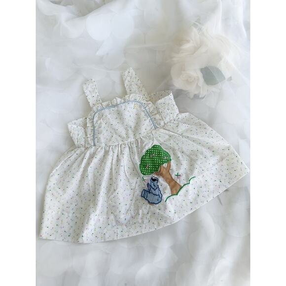 Vintage 80s Sesame Street Baby Girl Dress Size 1 COOKIE MONSTER Swing - Picture 1 of 5